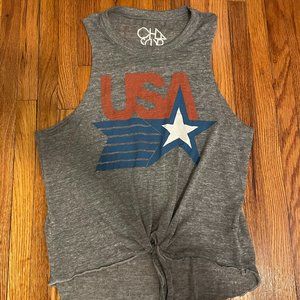 Chaser USA Tie Front Tank - Size S